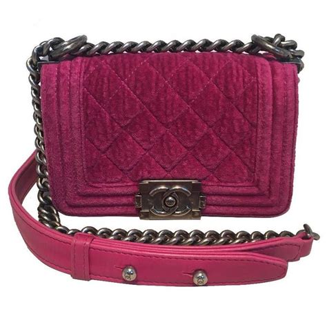 chanel mini le boy velvet bag